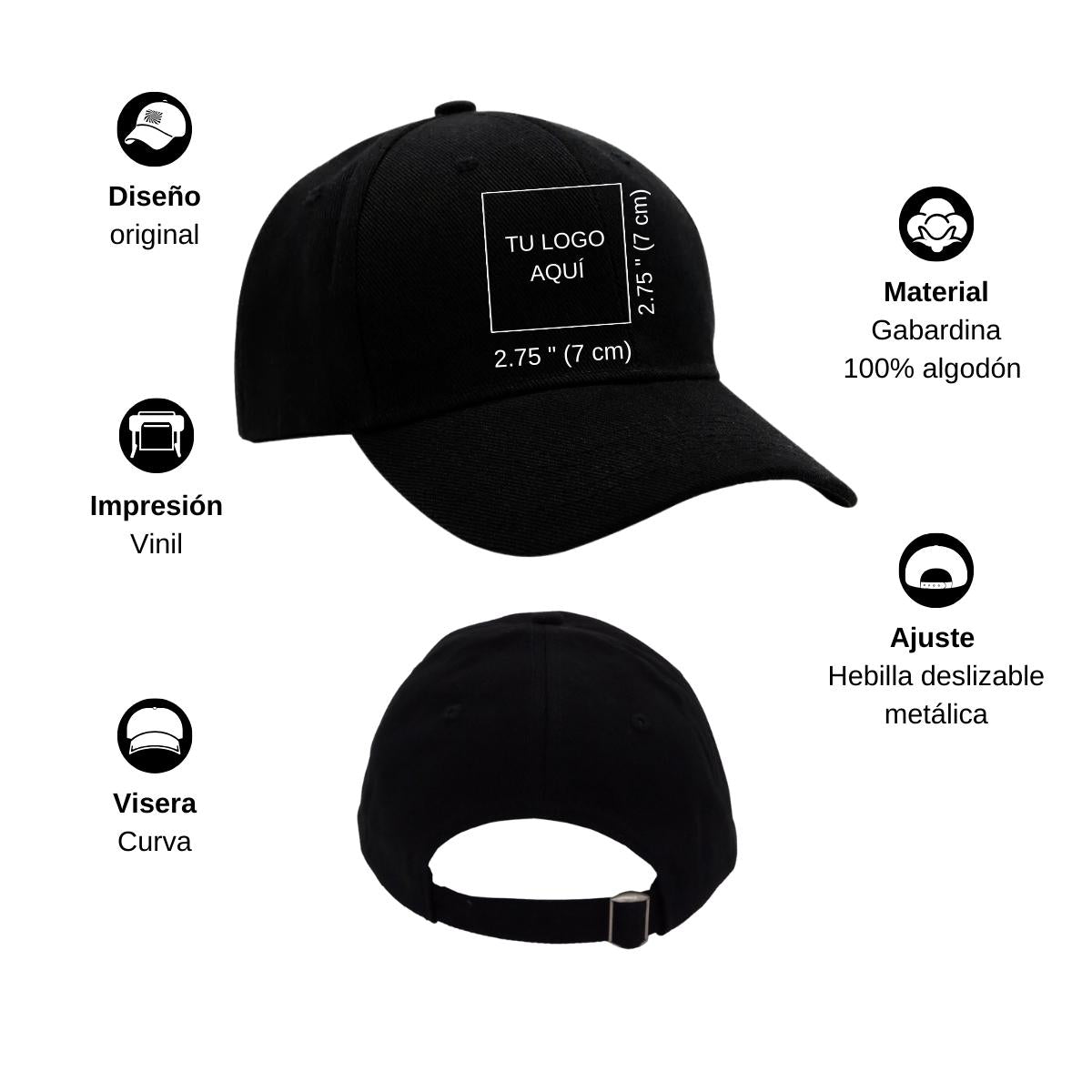 Gorra Negra para Adulto Unitalla y Unisex