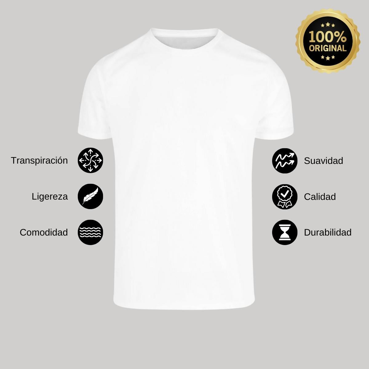 Playera Transpirable Hombre Manga Corta Blanca