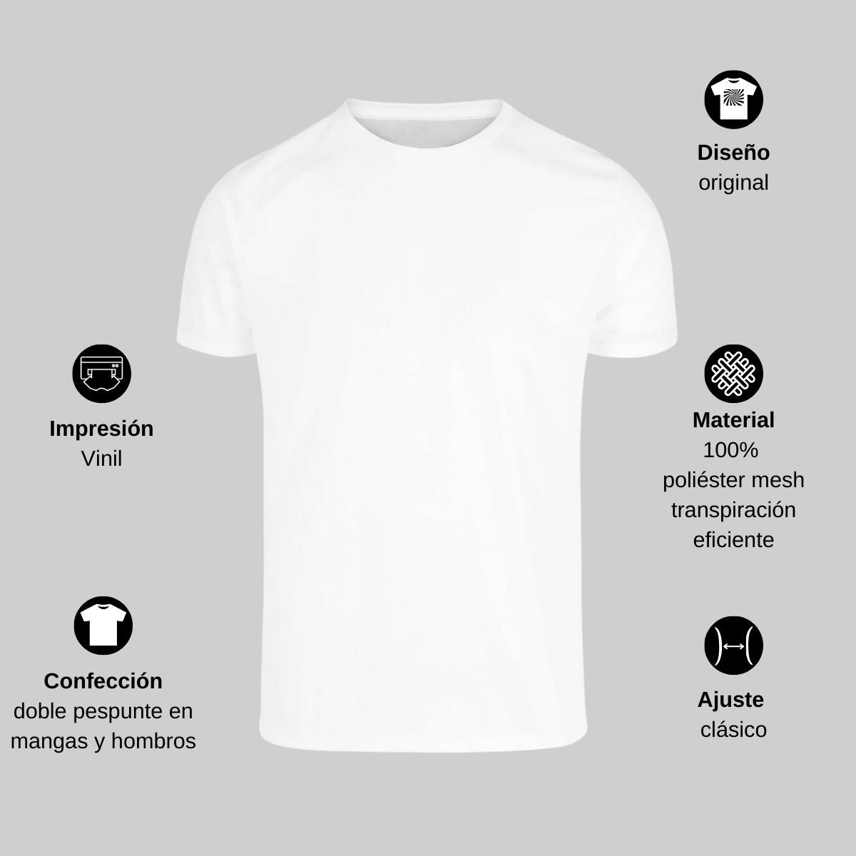 Playera Transpirable Hombre Manga Corta Blanca