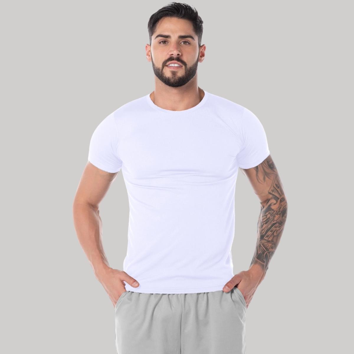 Playera Transpirable Hombre Manga Corta Blanca