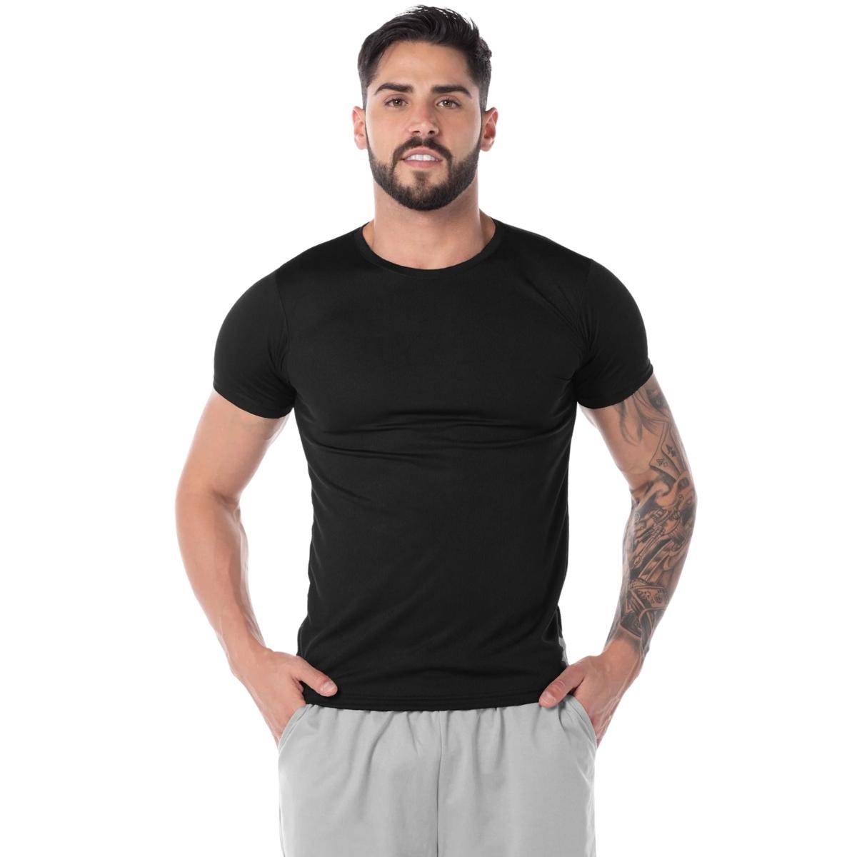 Playera Transpirable Hombre Manga Corta Negra