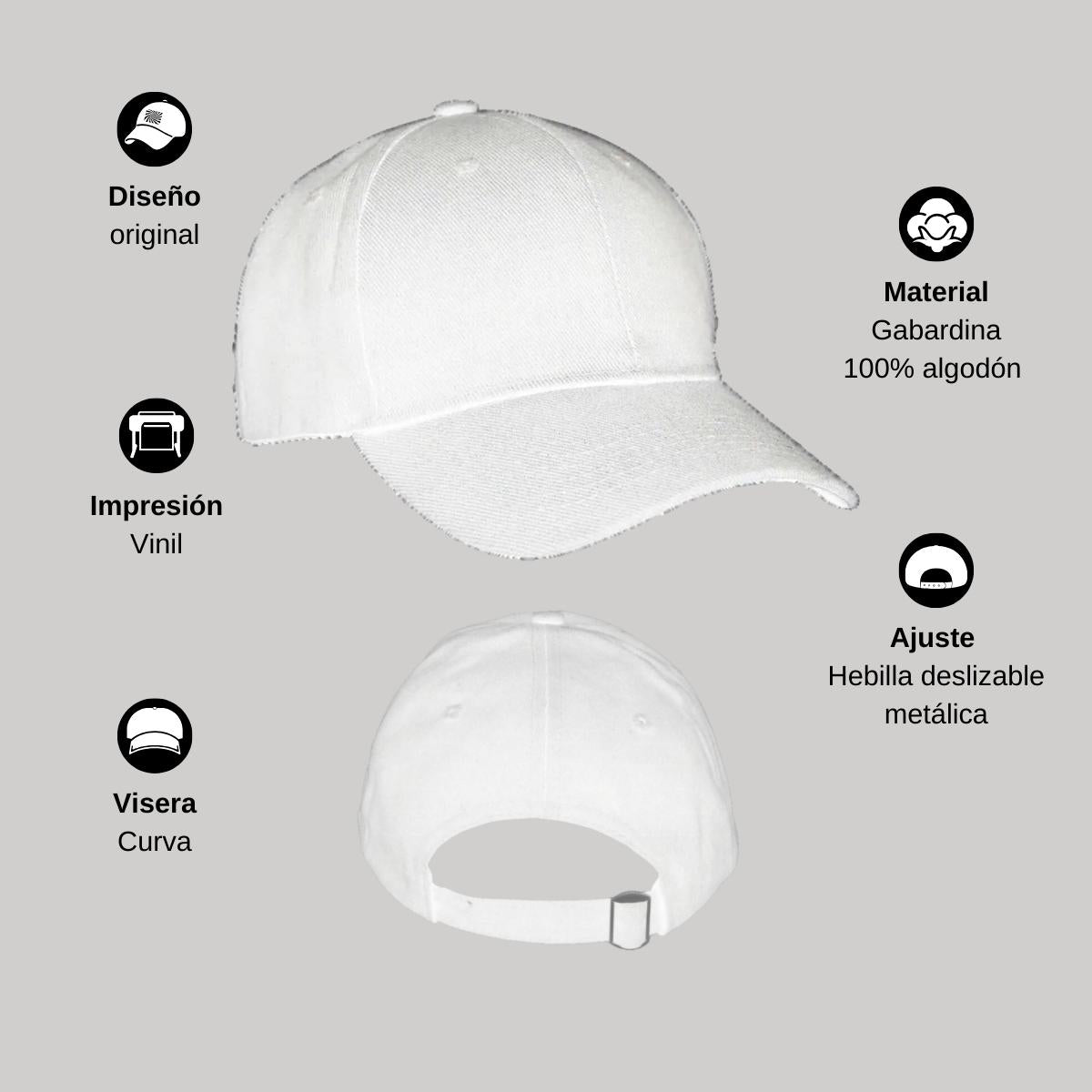 Gorra Blanca para Adulto Unitalla y Unisex