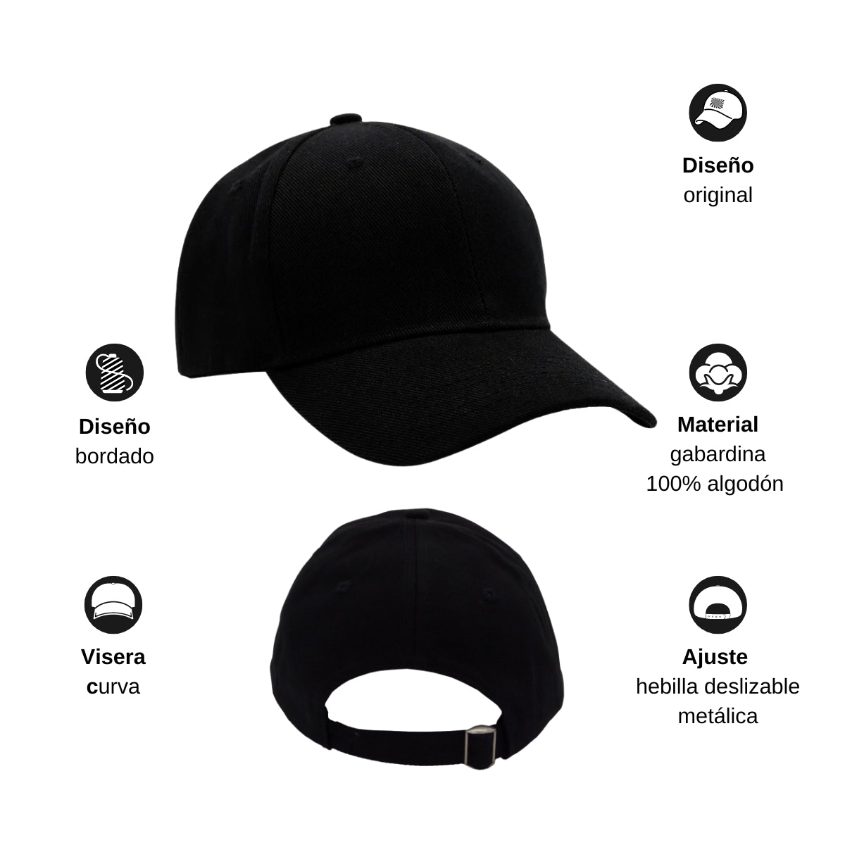 Gorra Negra para Adulto Unitalla y Unisex