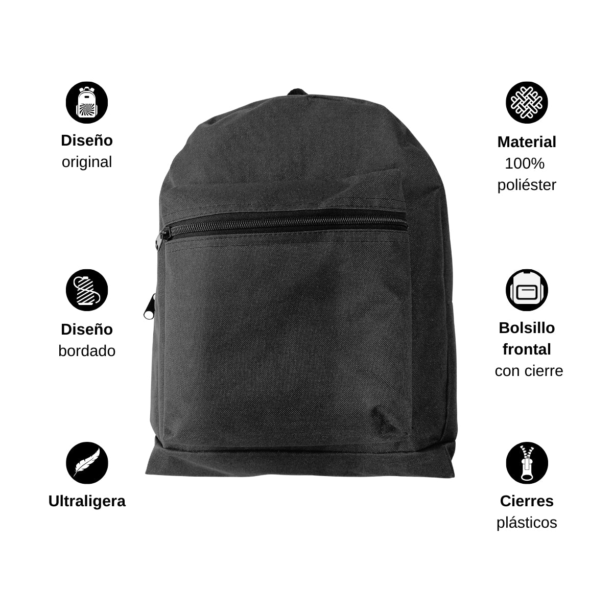 Mochila Escolar Stonefield Crownsport Negro