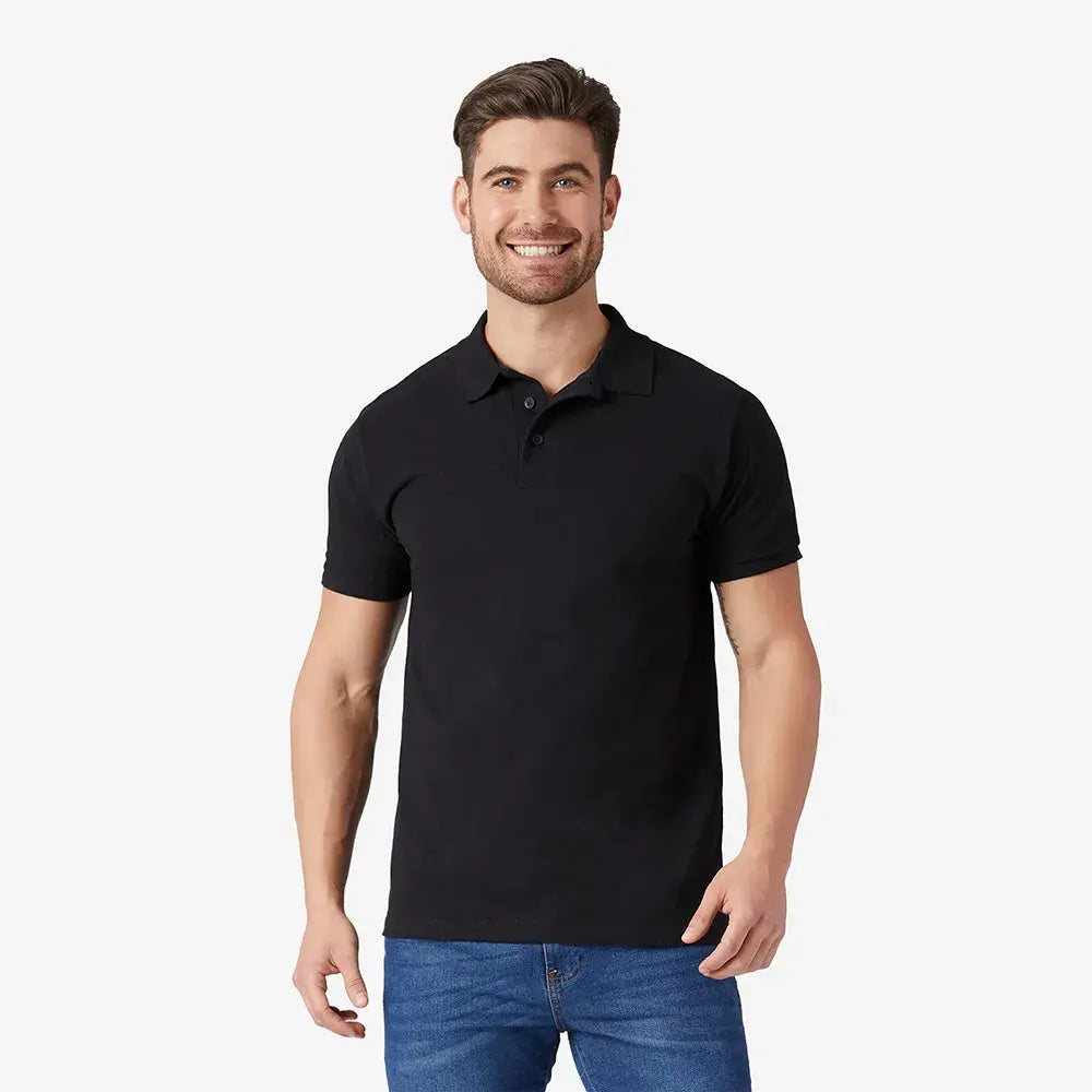 Playera Tipo Polo Piqué Hombre Manga Corta Negra Sartex