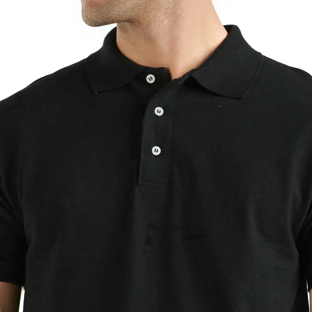 Playera Tipo Polo Piqué Hombre Manga Corta Negra Sartex